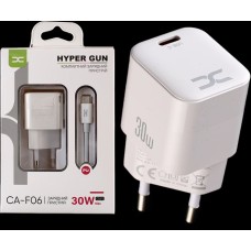СЗУ-адаптер DC CA-F06 GaN 30W (1Type-C) + кабель Type-C - Type-C (Белый) D